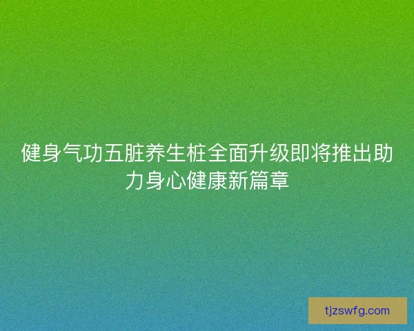 健身气功五脏养生桩全面升级即将推出助力身心健康新篇章