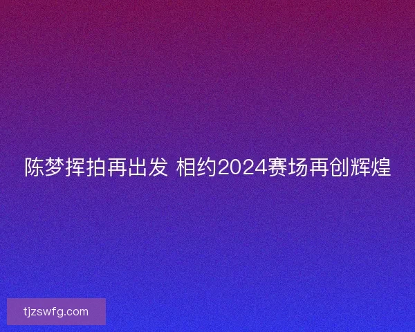 陈梦挥拍再出发 相约2024赛场再创辉煌